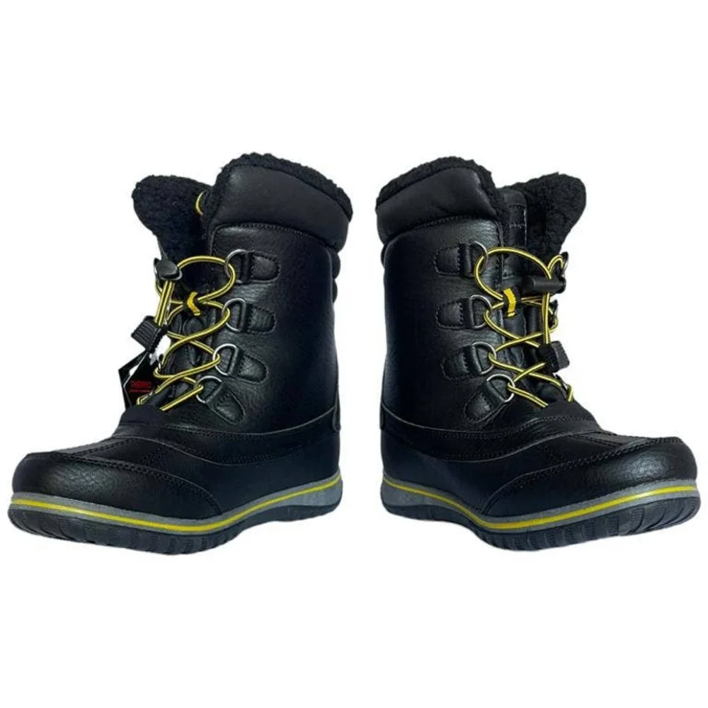 💎✨$130✨💎 NIB Weatherproof SLEIGH Blk Yellow Men's Boots - Picture 3 of 7